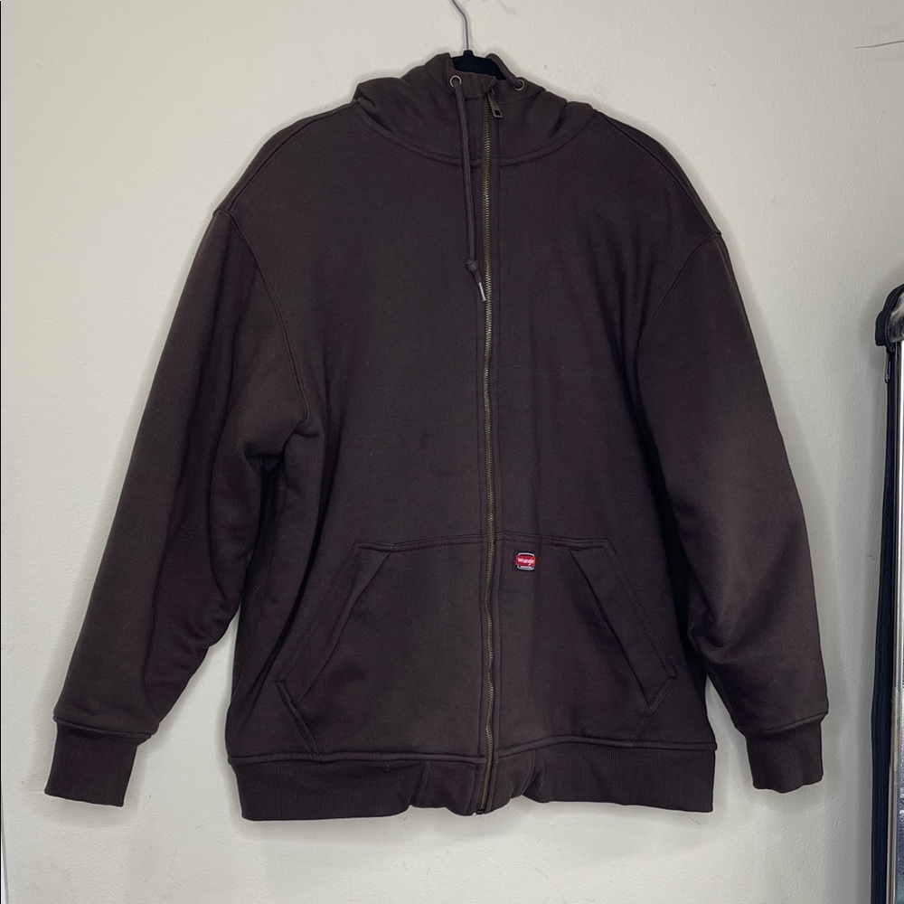 Wrangler Brown Men's Black Zip-Up Hoodie